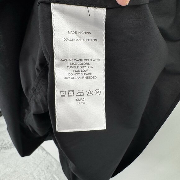 Quince Women's Organic Cotton Smocked Midi Dress sz S Black Sleeveless PO - Picture 4 of 7